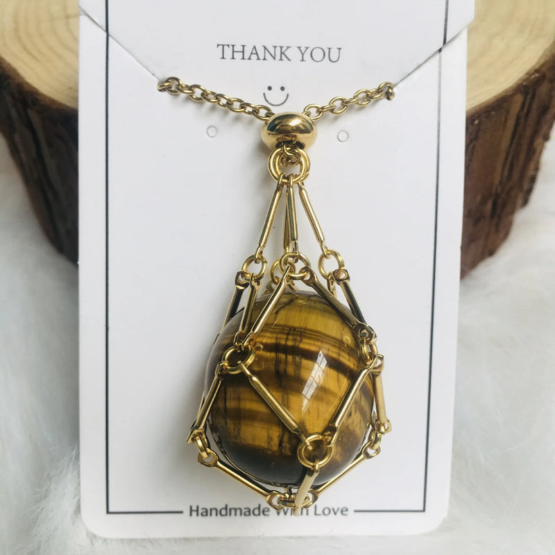 customized stone pendant necklace, view 12 - MRSLM