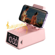 foldable bluetooth speaker stand with alarm clock, view 3 - MRSLM