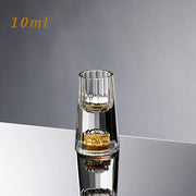 Borosilicate glass double bottom gold foil tea cup, view 2 - MRSLM
