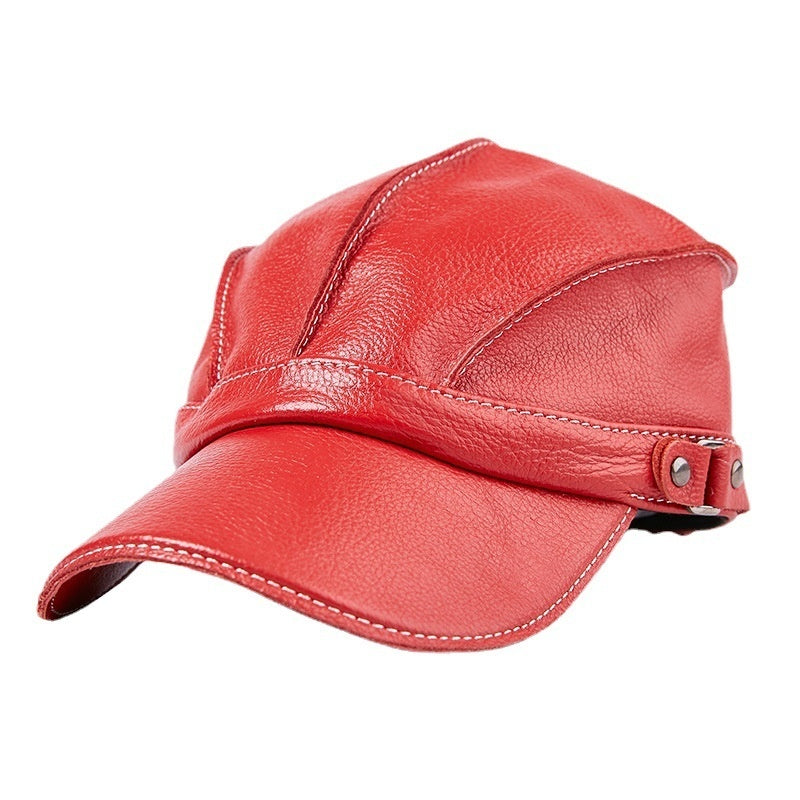 Men's leather baseball cap with earmuffs, view 2 - MRSLM