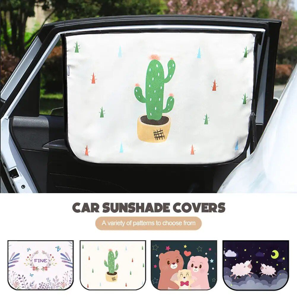 Universal Magnetic Car Window Sunshade with Cartoon Design - UV Protection for Kids and Babies
