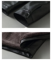 mens pu leather jacket stand collar, view 4 - MRSLM