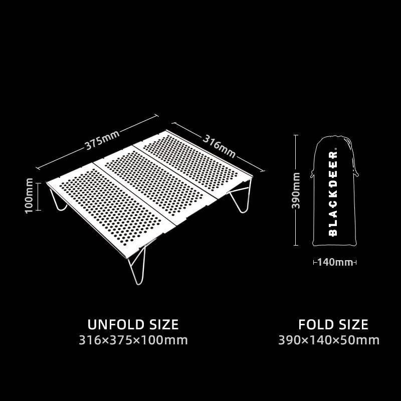 ultralight aluminum camping table, view 3 - MRSLM