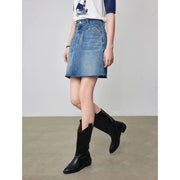 High-waist denim mini skirt, view 6 - MRSLM
