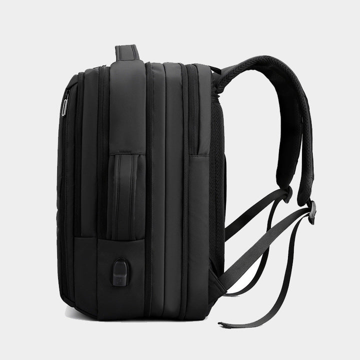 Men's Fashion Solid Color Business Lightweight Expansion Computer Backpack