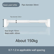 adjustable stainless steel shower curtain rod, view 2 - MRSLM
