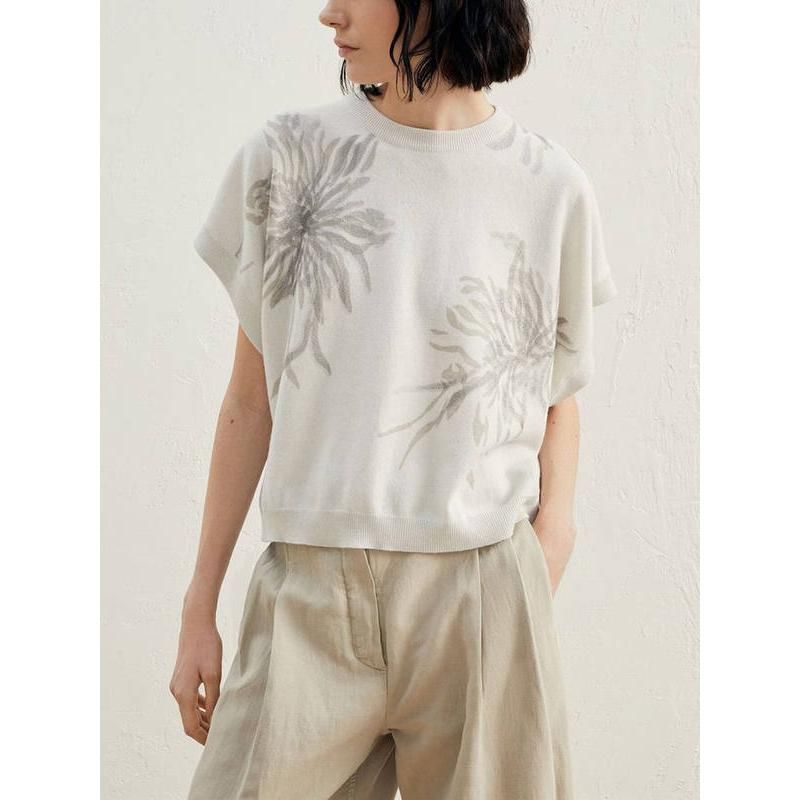 seaweed floral print sweater, view 3 - MRSLM
