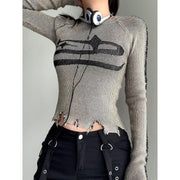 vintage ripped sweater, view 2 - MRSLM