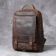 retro leather backpack, view 2 - MRSLM