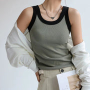knitted ribbed camisole for women, view 2 - MRSLM