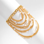 boho tassel pearl anklet, view 11 - MRSLM