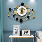 gold metal art wall clock, view 5 - MRSLM