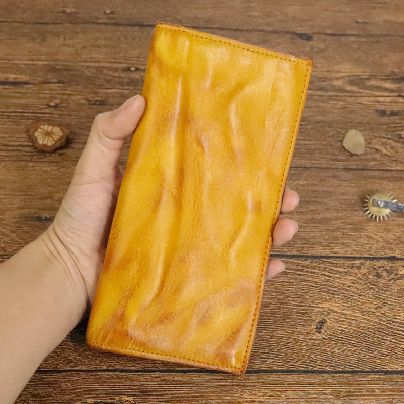 Retro leather folding wallet, view 6 - MRSLM