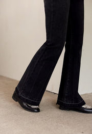 vintage high waist flared denim pants, view 5 - MRSLM