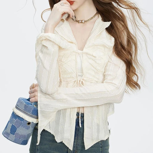 lace-up bow blouse - MRSLM