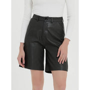 knee-length PU leather shorts, view 9 - MRSLM
