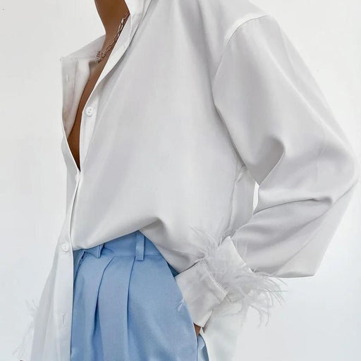 feather cuff blouse - MRSLM