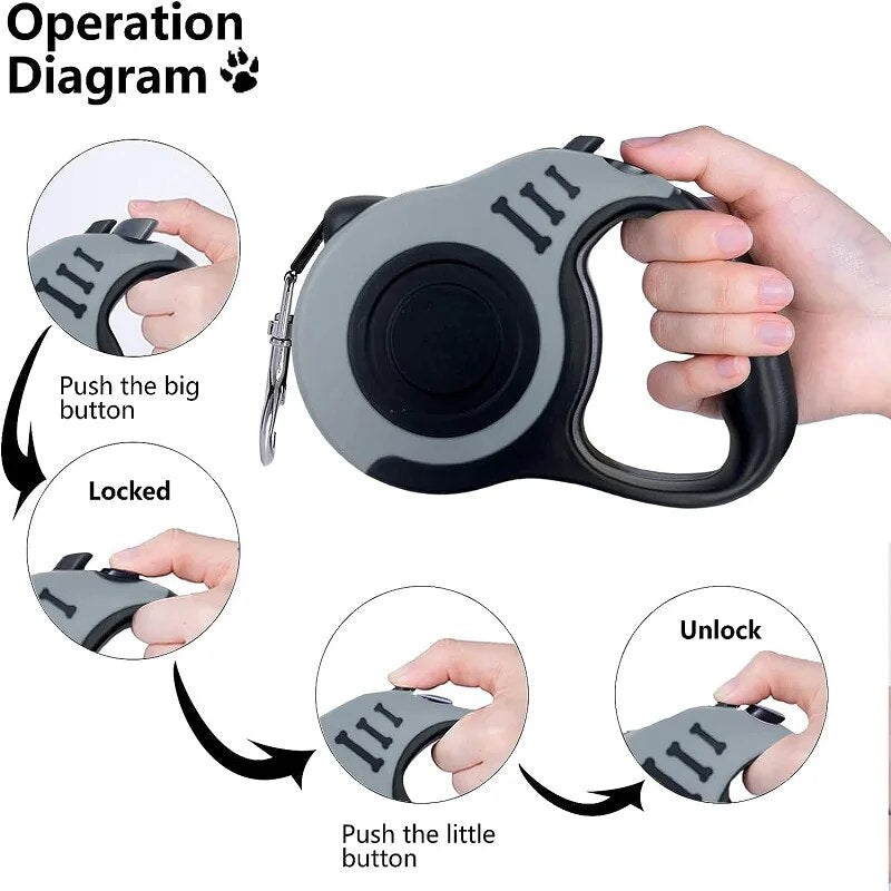 retractable nylon dog leash, view 9 - MRSLM