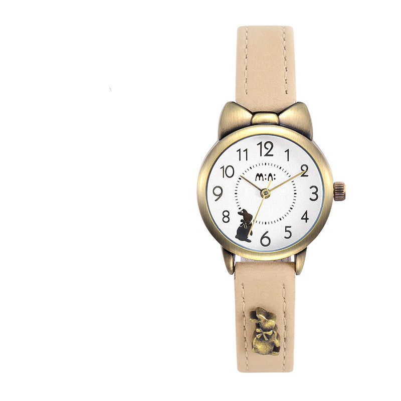 Female Junior High School Student Korean Retro Waterproof Watch