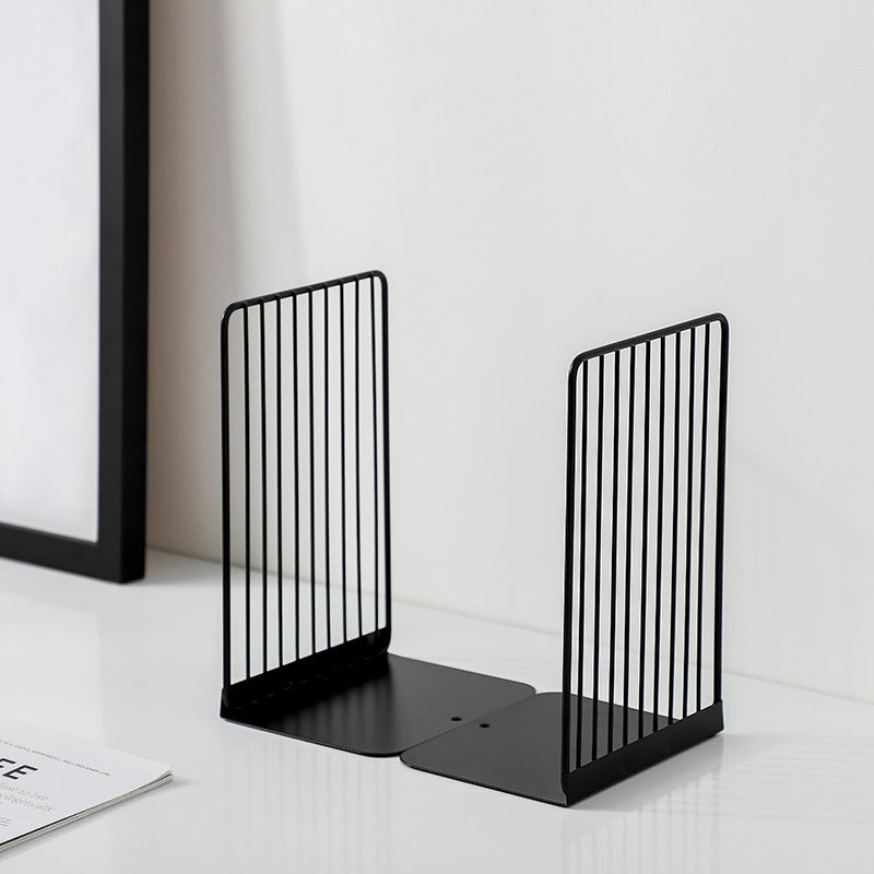 black and white iron bookends, view 11 - MRSLM