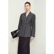 notched embroidery blazer, view 2 - MRSLM