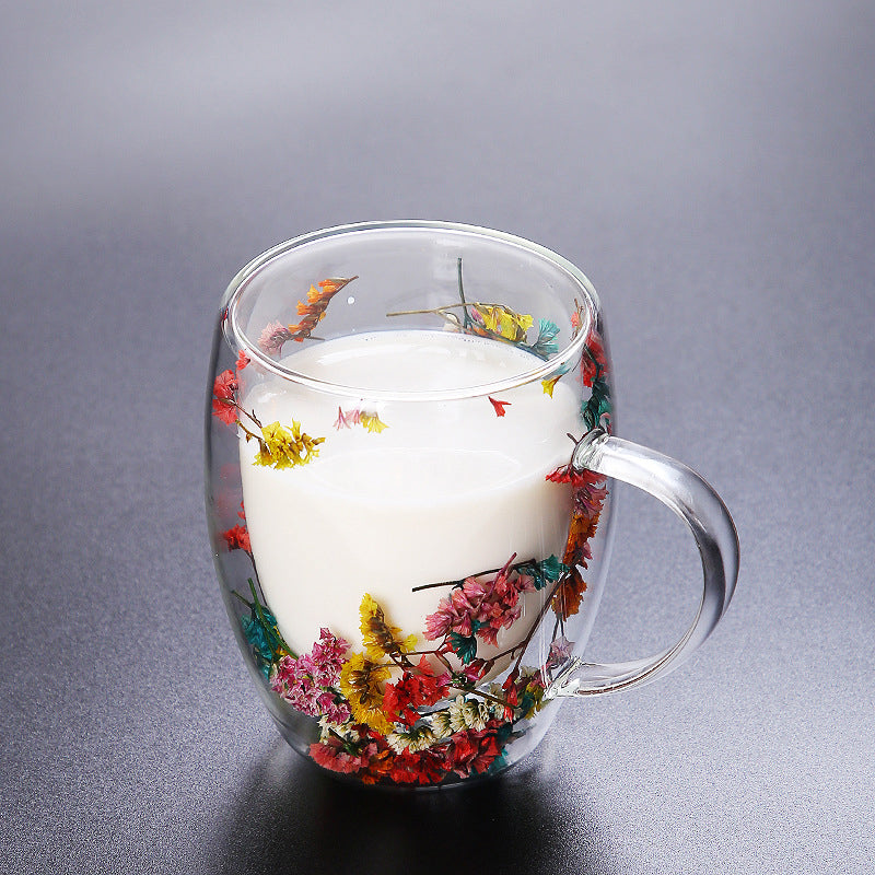 double wall glass tea mug with handle, view 7 - MRSLM