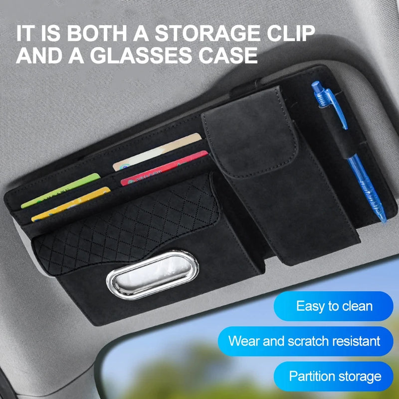 car sun visor organizer with tissue holder, view 4 - MRSLM