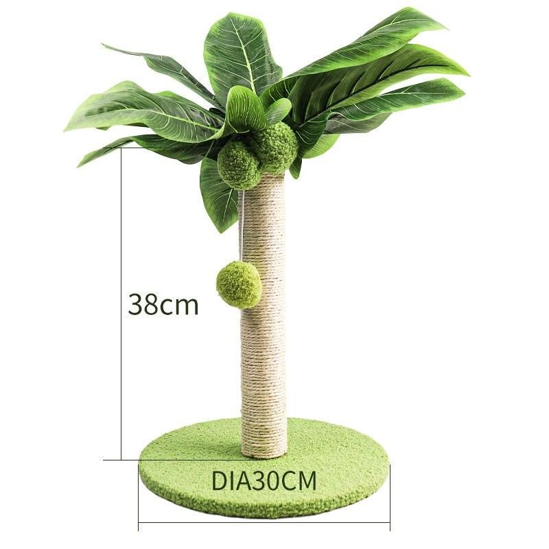 green leafy cat scratching post, view 5 - MRSLM