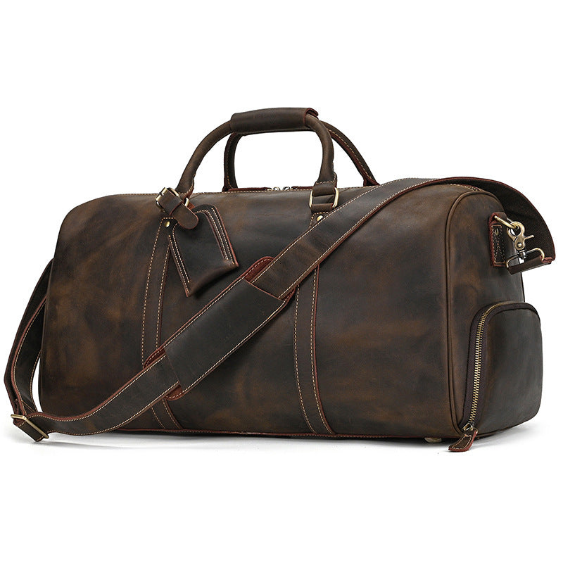 men's genuine leather gym bag, view 8 - MRSLM