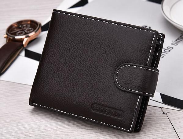 men's genuine leather short wallet, view 7 - MRSLM