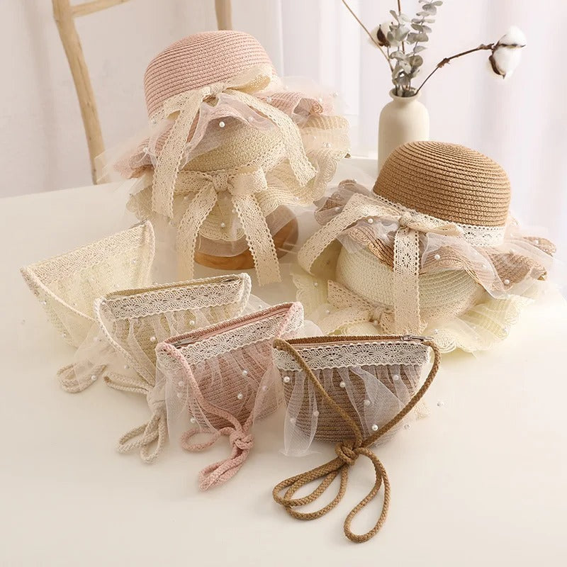 kids straw hat and handbag set - MRSLM