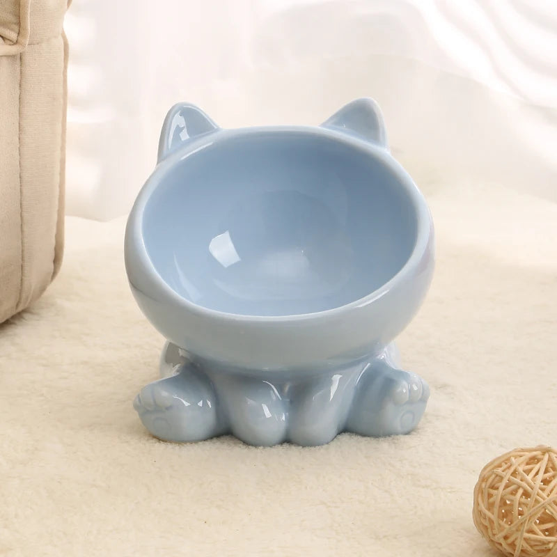 ceramic cat bowl, view 4 - MRSLM
