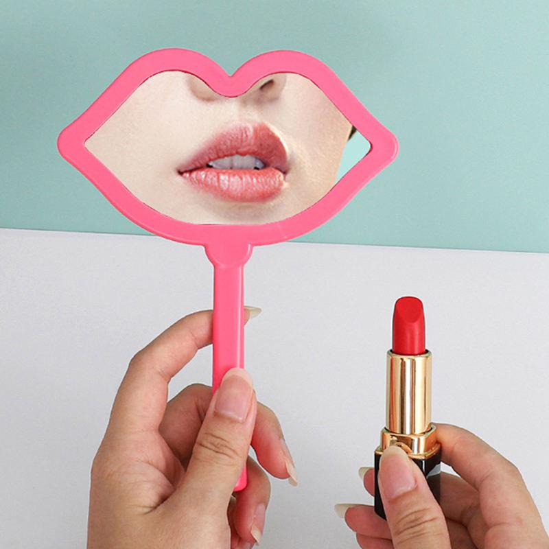 Lip shaped handheld makeup mirror - MRSLM