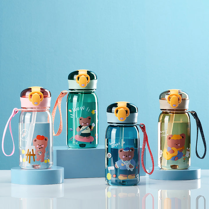 Kids' Cartoon Sippy Cup with Straw and Secure Lid