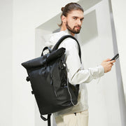 expandable roll-top laptop backpack, view 4 - MRSLM
