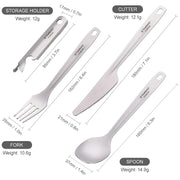 titanium outdoor cutlery set, view 7 - MRSLM
