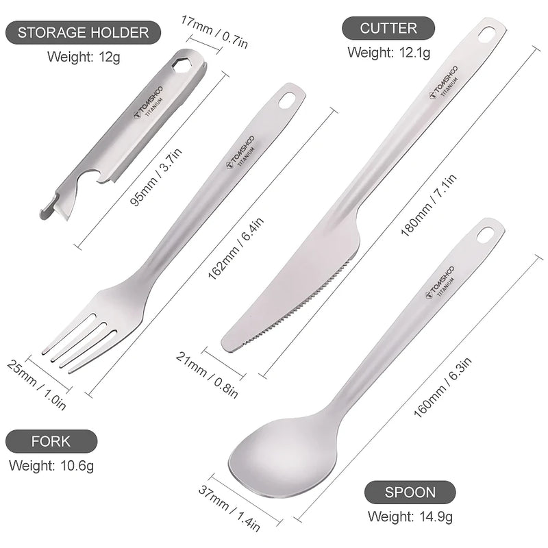 titanium outdoor cutlery set, view 7 - MRSLM