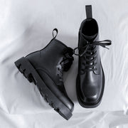 black leather ankle boots with zipper, view 7 - MRSLM