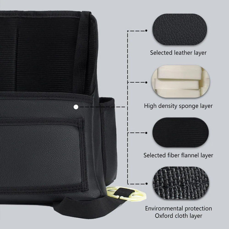 PU leather car seat organizer, view 9 - MRSLM