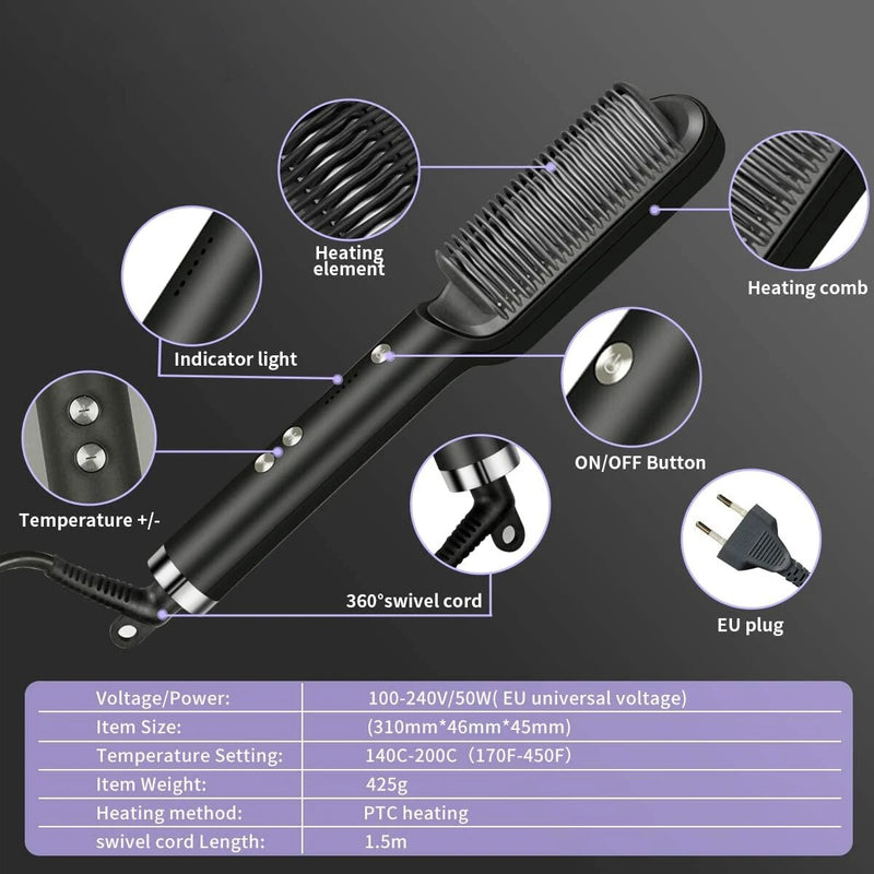 hair straightener brush, view 6 - MRSLM