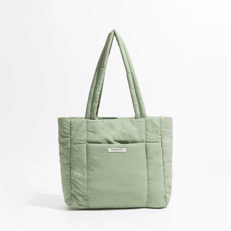 quilted puffy cotton tote bag, view 6 - MRSLM