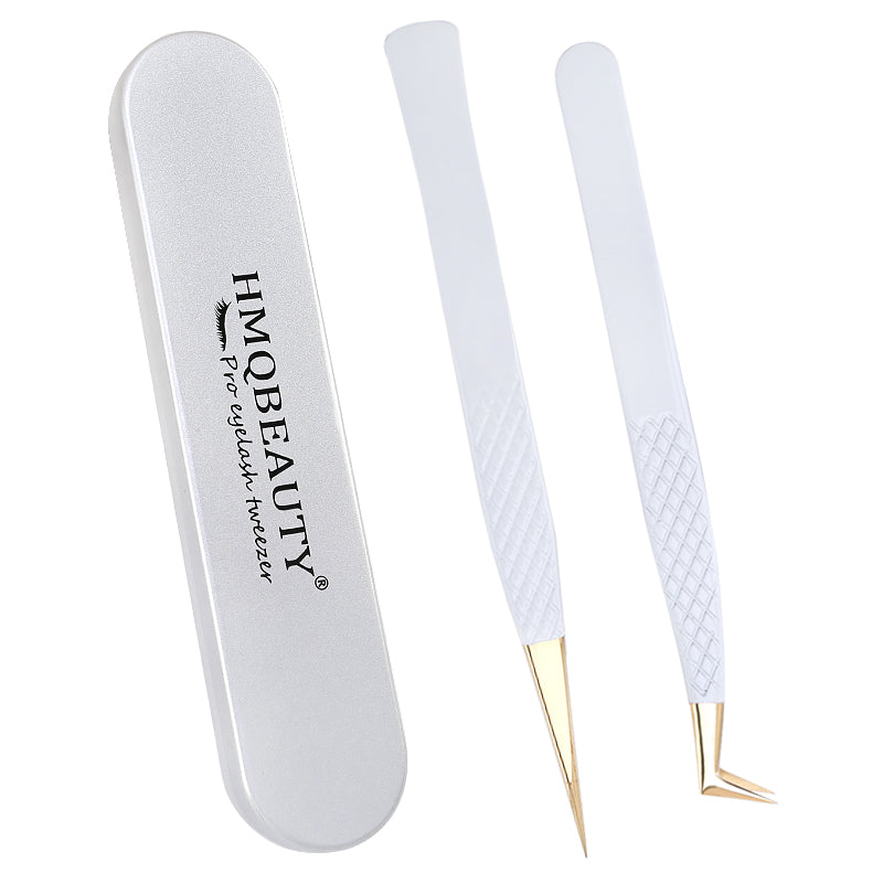 stainless steel eyelash tweezers set, view 9 - MRSLM