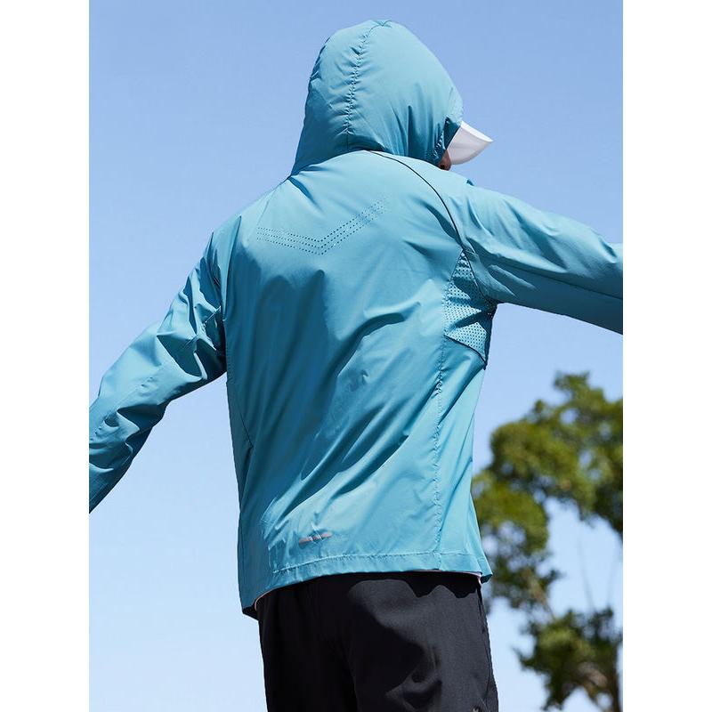 breathable uv protection hooded running jacket, view 9 - MRSLM