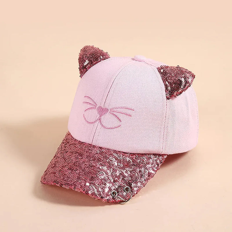 Korean cat embroidery kids baseball cap, view 2 - MRSLM