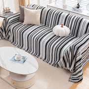 striped chenille sofa cover, view 4 - MRSLM