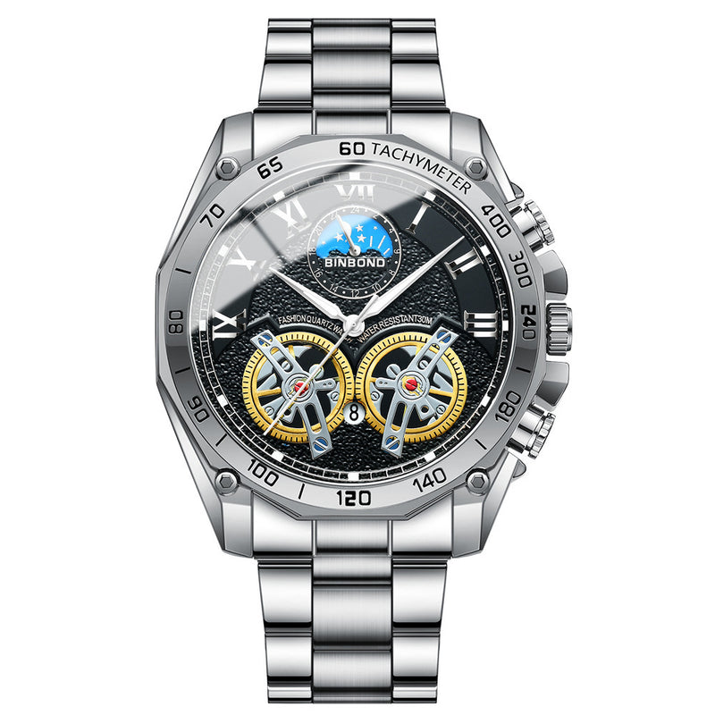 Men's hollow mechanical watch, multi-function, view 7 - MRSLM