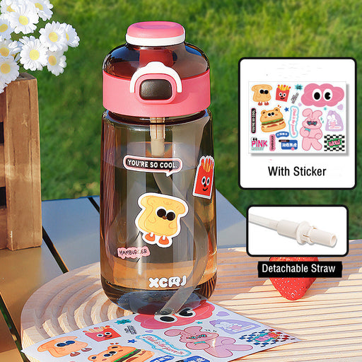 700ml plastic water bottle with straw, view 5 - MRSLM