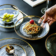 nordic glass dinner plates set, view 8 - MRSLM
