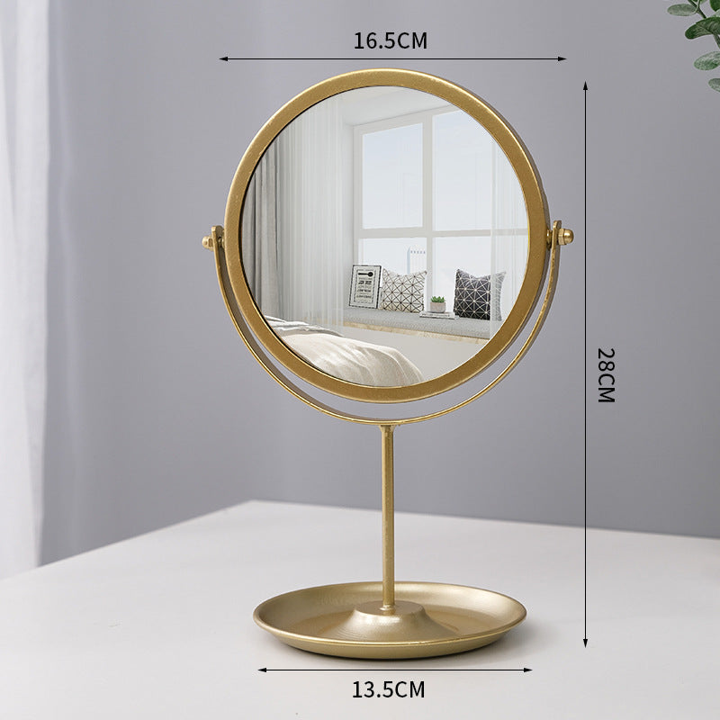 metal vanity mirror with jewelry storage, view 5 - MRSLM