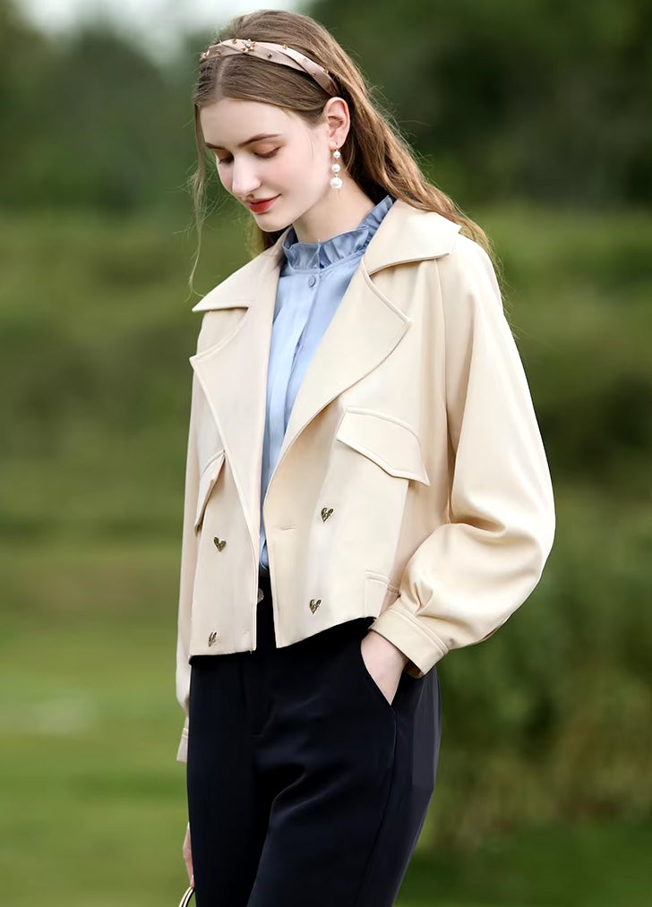 short double-breasted trench coat, view 2 - MRSLM